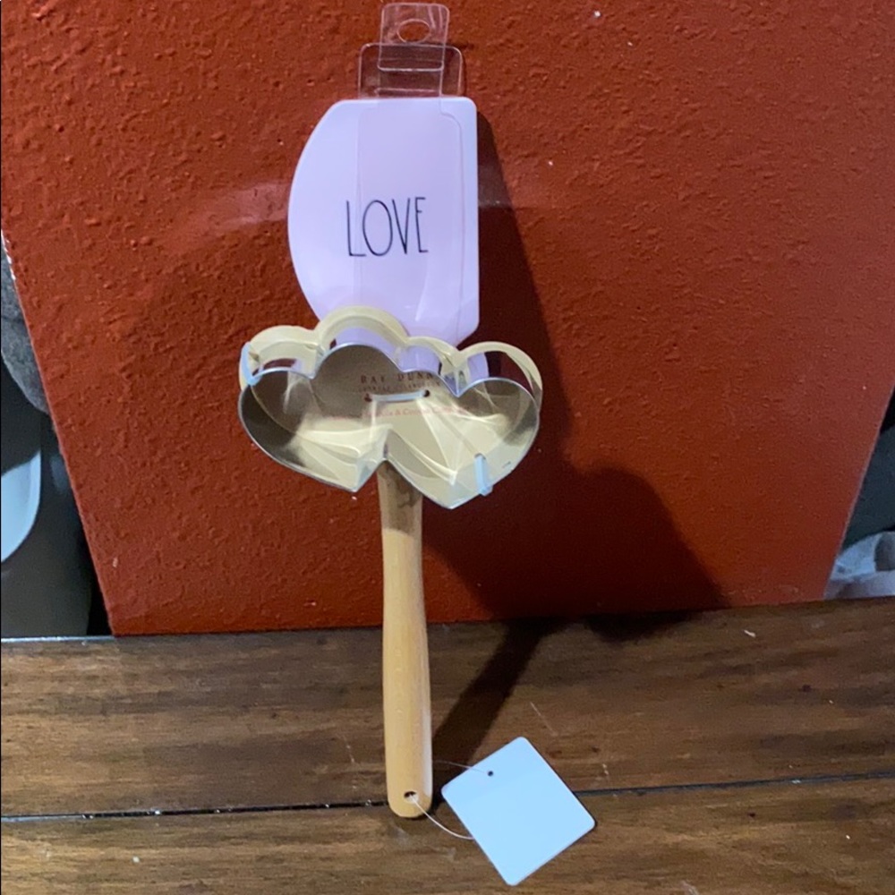 NWT Rae Dunn “Love” spatula and cookie cutter